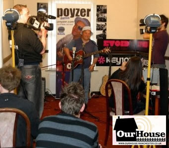 Darren Poyzer being filmed live in session for Our House